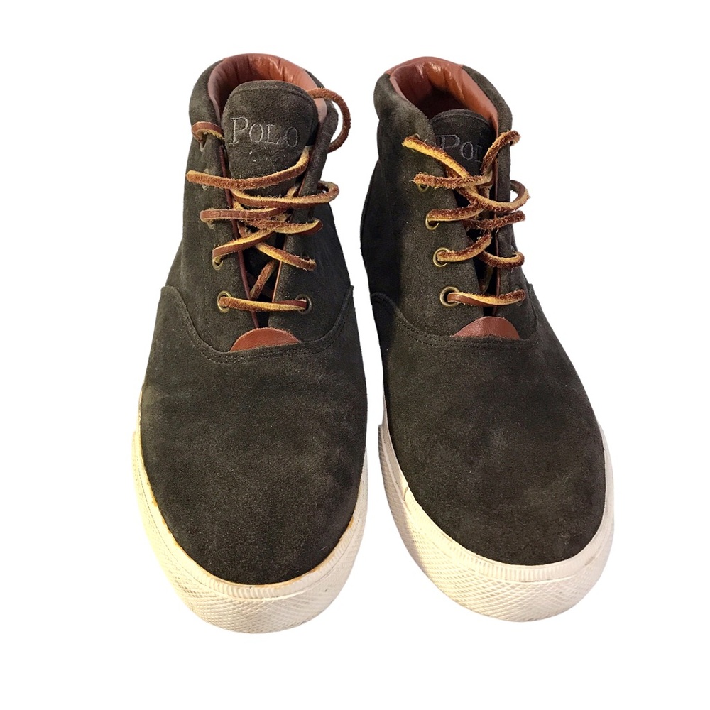 Polo Ralph Lauren Men's ZALE Gray Grey Suede High-Top Shoes Sneakers Size US 9 D
